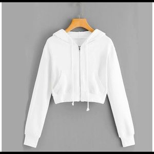 White Brandy Melville cropped hodie.